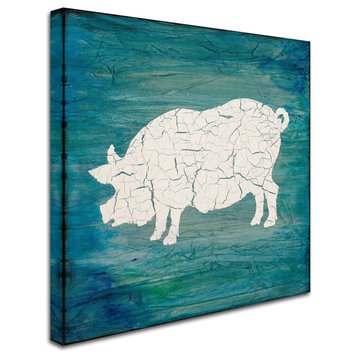 LightBoxJournal 'Farm Pig' Canvas Art, 14" x 14"