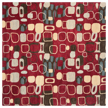Safavieh Wyndham Collection WYD621 Rug, Red/Multi, 7' Square