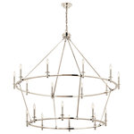 Kichler Lighting, LLC. - Carrick Chandelier, Black, Polished Nickel, 18 Light - Delicate in nature, the Carrick 2-tier chandelier brings a light and airy look to a traditional, classic design. Inspired by historic ring forms, this chandelier features a wide, flat ring and candlesticks that appear to float off its edge, giving guests a unique perspective, from every angle. Subtle bobeche detailing on each candlestick completes the design.