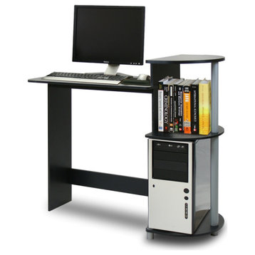Compact Computer Desk, Black/Grey