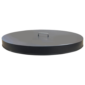 Round Fire Pit Snuffer Cover, Stainless Steel, 3" Rise, 30" Diameter