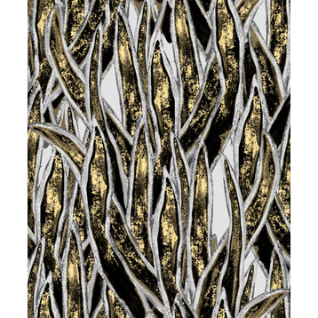 Snake Plants Black and Gold 32'x20.8" Wallpaper
