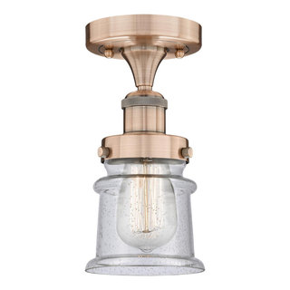 Canton 1 Light Semi-Flush Mount, Antique Copper, Seedy, 1.9 lb ...