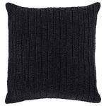 Kosas Home - Marcie Knitted 22" Throw Pillow by Kosas Home, Black - The Marcie Pillow showcases artisanal craftsmanship with its visually enticing hand-knitted pattern. The neutral hues of the pillow highlight its multi-dimensional chunky texture and would complement any decor. Styling your home is effortless with this casual and versatile pillow.