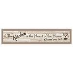 Trendy Decor4U - "Kitchen Is The Heart of The Home", Ready to Hang Framed Print, Taupe Frame - Kitchen Is The Heart of The Home by the designers at Trendy D cor 4U, in a decorative 32 x 7 taupe color frame. This popular horizontal framed art kitchen decor works great over doorways and windows. The surface of the print is textured with a fade resistant coating so no glass is necessary. Arrives ready to hang.