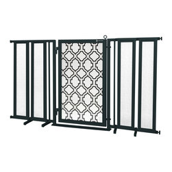 Fusion Gates - Fusion Gate with Trellis Design, Black, 71.5"-74" - Dog Gates