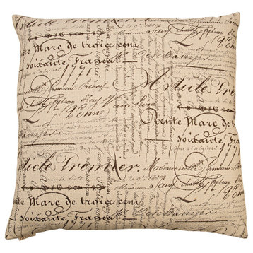 Font Feather Down Decorative Throw Pillow, 24x24