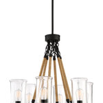 Craftmade - Homestead 6 Light Outdoor Chandelier In Espresso (52026-ESP) - Craftmade (52026-ESP) Homestead Collection Transitional Style Outdoor 6 Light Chandelier In Espresso Finish With Clear Cylinder Glass Shade(s). Dimmable: Yes. Wet rated. Light Bulb Data: 6 E26/Medium 60 watt. Bulb included: No.