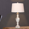 Resin Table Lamps In Cottage, Antique White, 29.5"