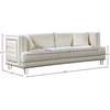 Lucas Velvet Upholstered Sofa, Cream