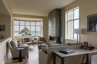 Inspiration for a coastal living room remodel in Seattle
