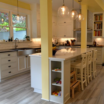 Spacious white kitchen