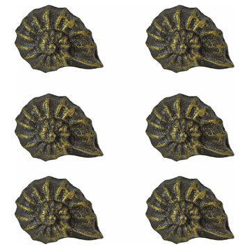 Rustic Bronze Cast Iron Nautilus Shell Drawer Pull Decorative Cabinet Knob Naut