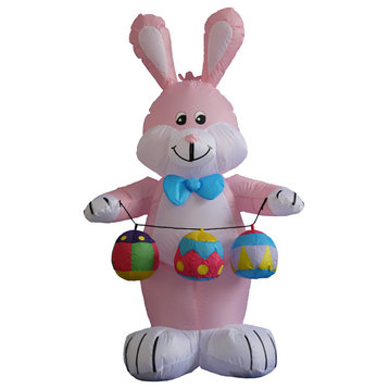 Easter Inflatable Rabbit With Color Eggs, 4'