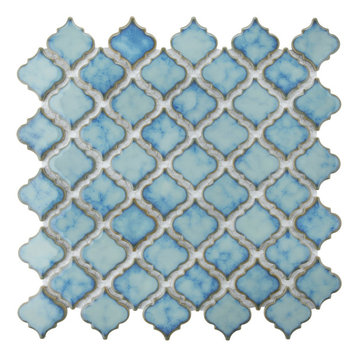 SomerTile Hudson Tangier Porcelain Mosaic Floor and Wall Tile, Marine