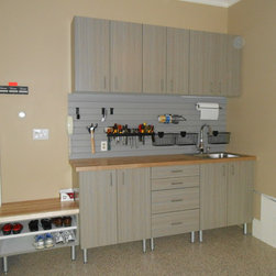 Garage in Driftwood Finish; Great Falls, VA - Garage And Tool Storage