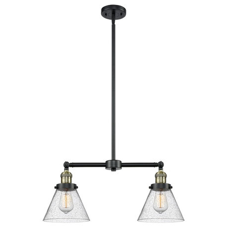 Innovations 2-LT Large Cone 22" Chandelier - Black Antique Brass