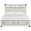 Magnussen Harper Springs Panel Storage Bed w/ Headboard, White, King