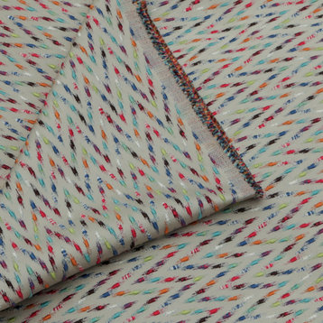 Colorful Chevron Embroidery Fabric By The Yard, Jacquard Embroidery