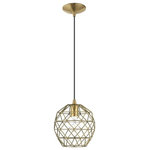 Livex Lighting - Livex Lighting 41326-91 Geometric Shade - 8" One Light Mini Pendant - Add a stylish touch with a contemporary inspiratioGeometric Shade 8" O Brushed Nickel Brush *UL Approved: YES Energy Star Qualified: n/a ADA Certified: n/a  *Number of Lights: Lamp: 1-*Wattage:60w Medium Base bulb(s) *Bulb Included:No *Bulb Type:Medium Base *Finish Type:Brushed Nickel