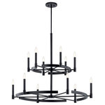 Kichler Lighting - Kichler Lighting 52428BK Tolani, 12 Light 2-Tier Large Chandelier, Black - Canopy Included: Yes  Sloped CeTolani 12 Light 2-Ti Black *UL Approved: YES Energy Star Qualified: n/a ADA Certified: n/a  *Number of Lights: 12-*Wattage:60w B10 Candelabra Base bulb(s) *Bulb Included:No *Bulb Type:B10 Candelabra Base *Finish Type:Black