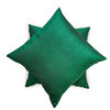 Art Silk Plain, Set of 2, 26"x26" Throw Pillow Cover - Dark Green Luxury