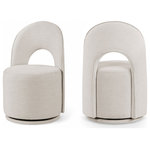 Meridian Furniture - Cirelle Upholstered Dining Chair, Beige, Linen Textured Fabric, Set of 2 - Indulge in the allure of the Beige Cirelle Dining Chair by Meridian Furniture. Its captivating design and luxurious Beige elevate any space with effortless elegance. Crafted with precision and durability in mind, this stunning piece becomes the focal point of gatherings, fostering moments of connection and warmth. Embrace sophistication and style with the Cirelle Dining Chair, a testament to exquisite taste and timeless beauty.