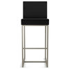 Amisco Derry Counter and Bar Stool, Charcoal Grey Boucle Polyester / Grey Metal, Counter Height