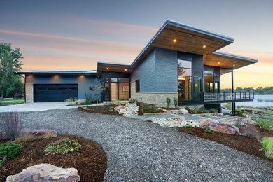Inspiration for a contemporary exterior home remodel in Denver