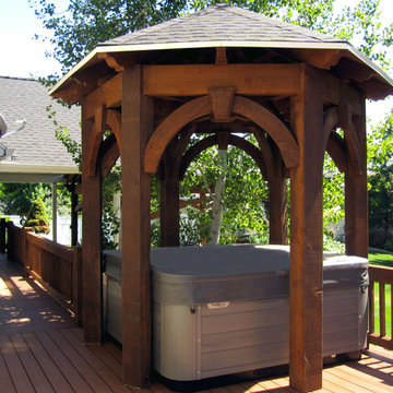 Pavilion For Outdoor Dining & Gazebo Shade Cover For Hot Tub