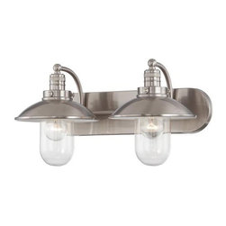 Brushed Nickel Finish 2 Light Bathroom Lighting by Minka Lavery Downtown Edison - Lighting