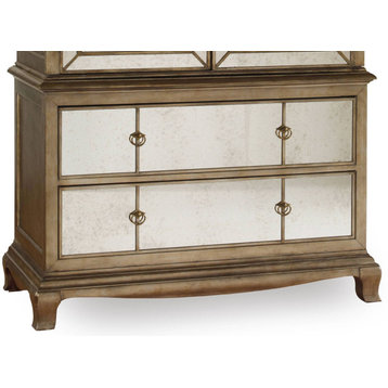 Hooker Furniture 3016-90113 51-3/4"W Hardwood Cabinet - Bling Distressed Gold