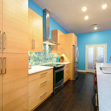 Bright and Colorful Kitchen and Living Space