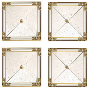Square Mirrors, 4-Piece Set