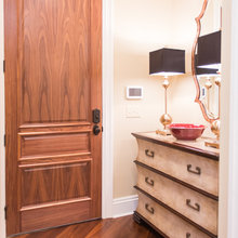 white trim stained door