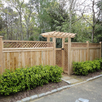 Lattice Top Cedar Privacy Fence Installed in East Hampton, NY 11937