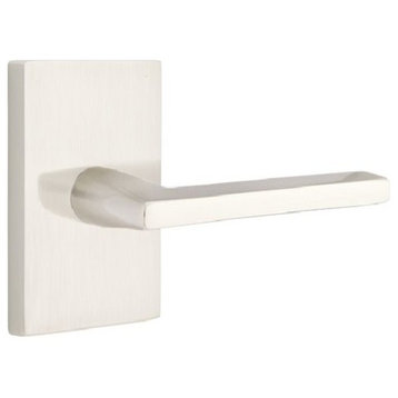 Helios Left Hand Privacy With Modern Rectangular Rose, Satin Nickel