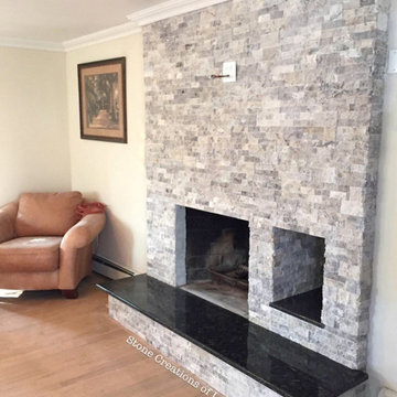 Fireplace Remodel - Bayshore, NY 11706 - Stone Veneer and Granite