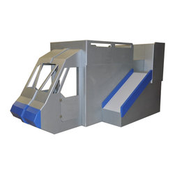 Space Shuttle Bunk Bed w/ Slide in Metallic Silver - Products