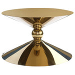 Meridian Furniture - Malia Stainless Steel Coffee Table, Gold - No plain Jane wallflowers here. The Malia coffee table is anything but demure with its elegant sculptural design lending it an artsy vibe. Crafted from metal, this table features a gold on gold color palette for a stunning presentation in your living room, great room, or other space. Add the coordinating Malia end table for added wow factor in your room.