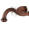 Traditional Wall Mounted Bathroom Faucet, Dual White Crossed Handles, Copper