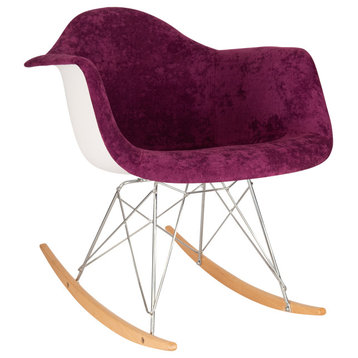 Wilson Velvet Eiffel Base Rocking Chair, Purple