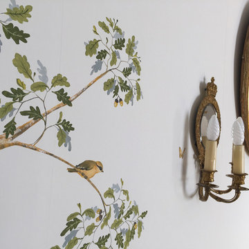 Hand painted wallpaper - commission Chambre Royale (Blois-France)
