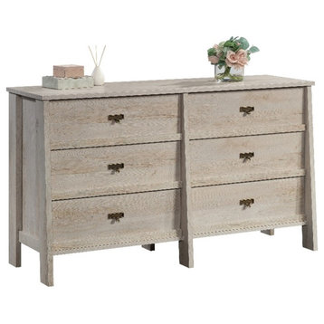 Bowery Hill 6 Drawers Farmhouse Engineered Wood Dresser in Chestnut