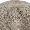 Os Hand-Knit Wool Pouf, Ivory