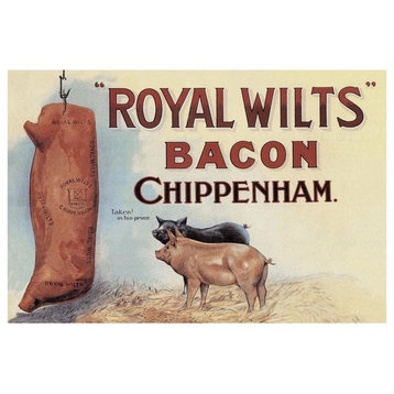 "Pigs and Pork: Royal Wilts Bacon" Digital Paper Print by Advertisement, 38"x26"