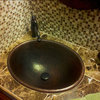 Premier Copper LO20RDB Master Bath Oval Self Rimming Hammered Copper Bath Sink