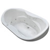 Giotto 41 x 70 Oval Air & Whirlpool Drop-In Bathtub w/ Center Drain - Left Pump