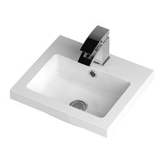 Full Depth Bathroom Sink, White, 41 cm