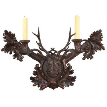 Candle Sconce Stag Head Deer Hand-Painted Resin OK Casting